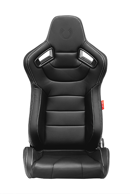 CPA2009PCFBK CIPHER RACING SEATS BLACK LEATHERETTE CARBON FIBER W/ GREY STITCHING - PAIR