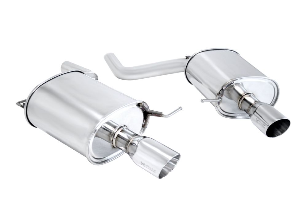 MEGAN 3.5" Dual Stainless Roll Tip Axle Back Exhaust for BMW F10 535i 11-15 RWD