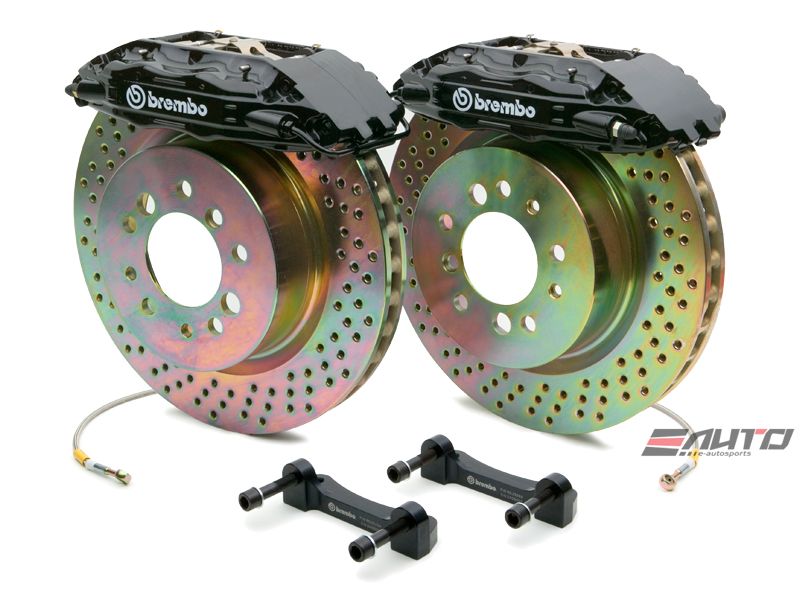 Brembo Rear GT Brake 4Pot Caliper Black 309x28 Drill Disc 911 SC Carrera 66-89