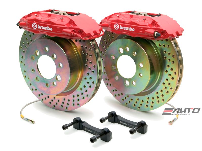 Brembo Rear GT Brake 4Pot Caliper Red 309x28 Drill Disc 911 SC Carrera 66-89