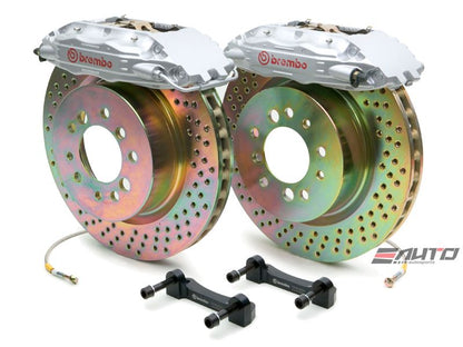 Brembo Rear GT Brake 4Pot Caliper Silver 309x28 Drill Disc 911 SC Carrera 66-89