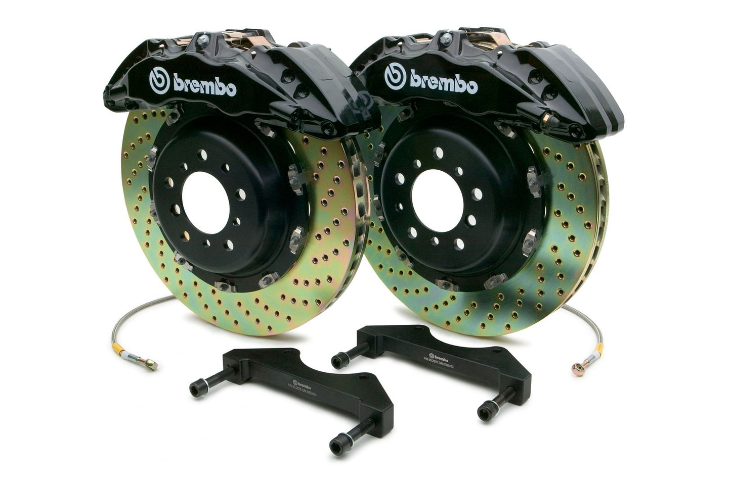 Brembo Front GT Brake BBK 6pot Black 380x34 Drill Chevy GMC 2500 07-09 H2 08-09