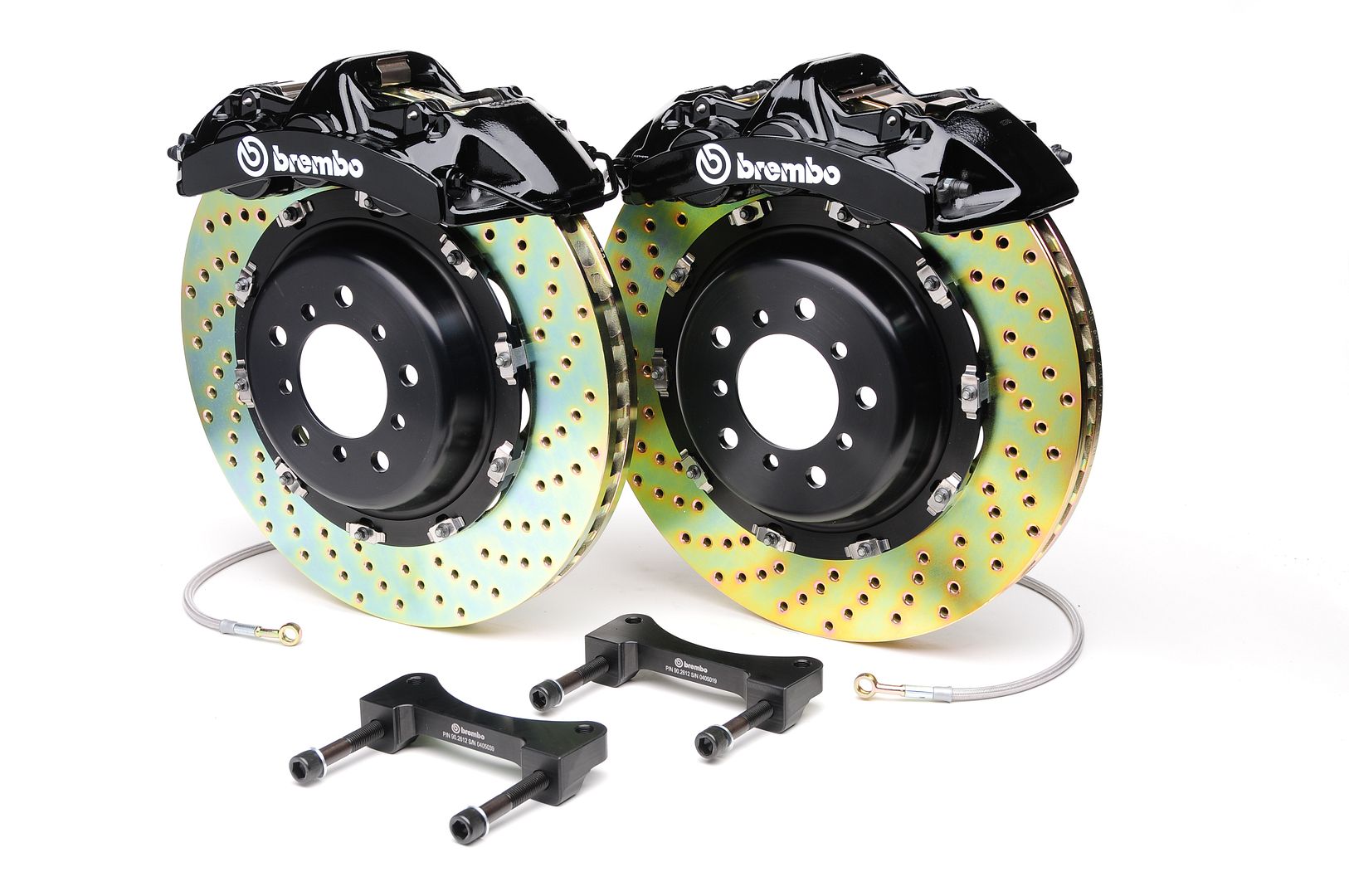 Brembo Front GT BBK Brake 6P Caliper Black 405x34 Drill Disc Benz C63 AMG W204