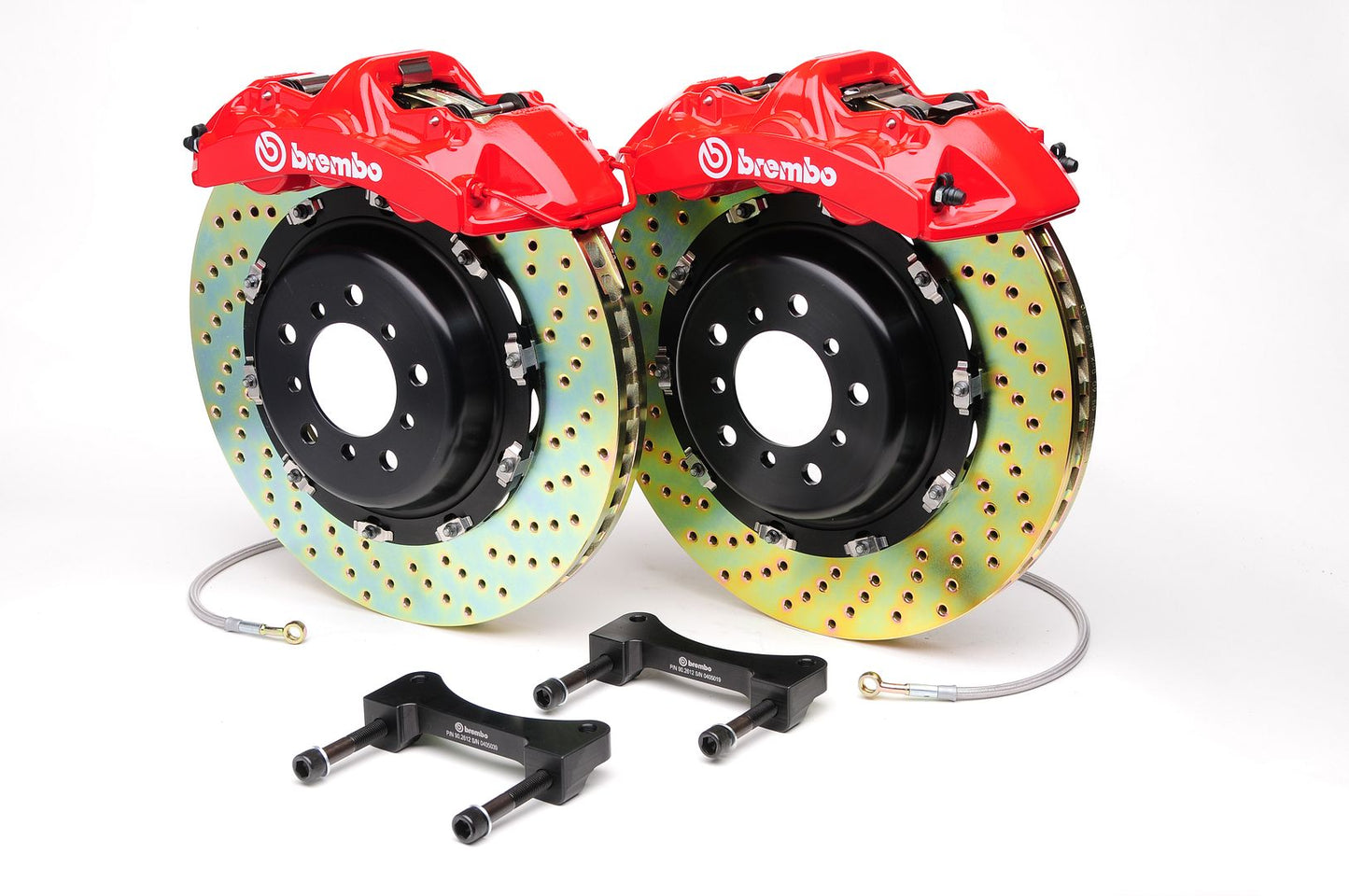 Brembo Front GT Brake 6Pot Caliper Red 380x32 Drill Disc 996 997 GT2 GT3 GT3RS