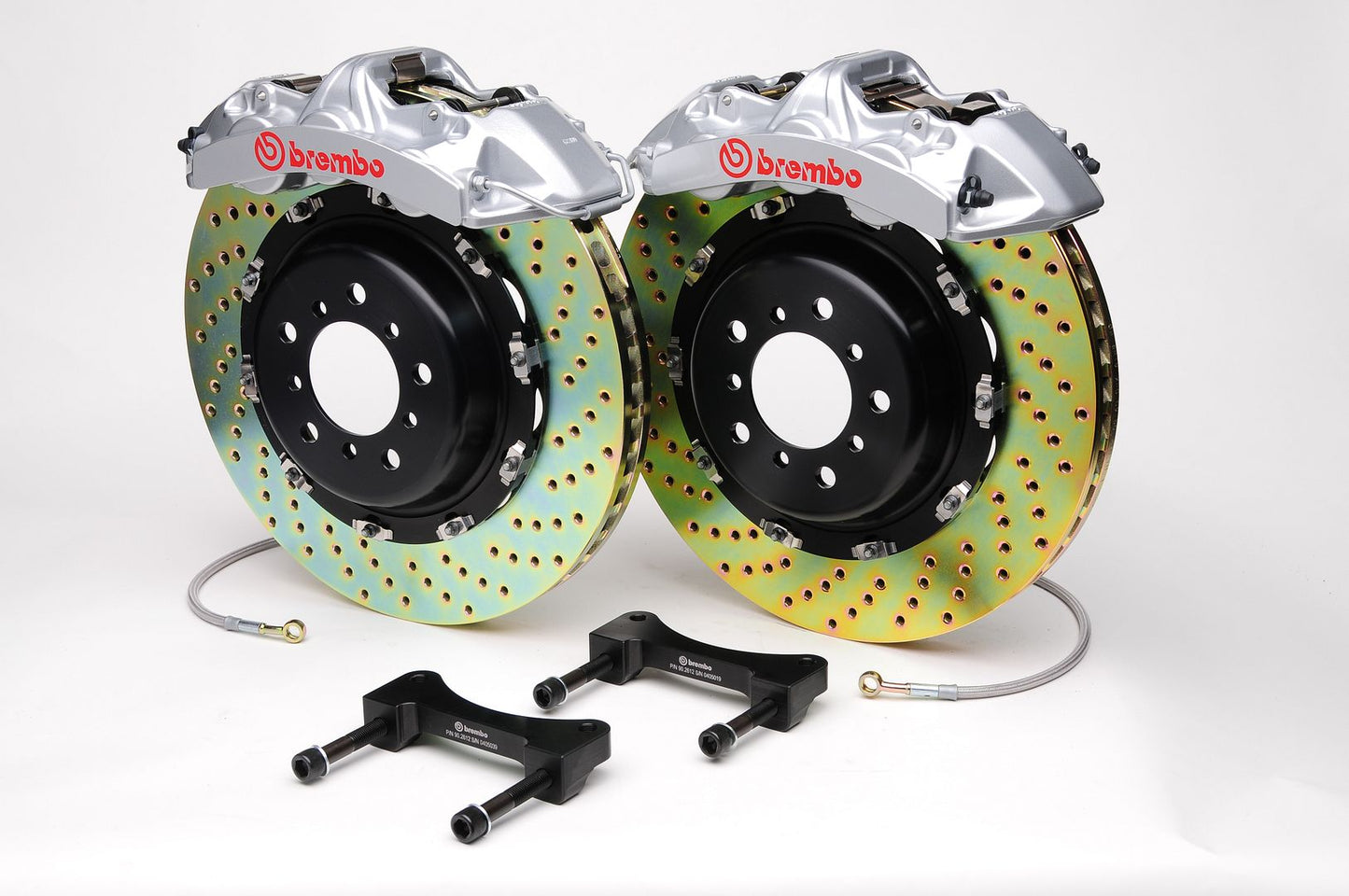 Brembo Front GT Brake 6Pot Caliper Silver 380x32 Drill Lancer EVO Evolution X 10