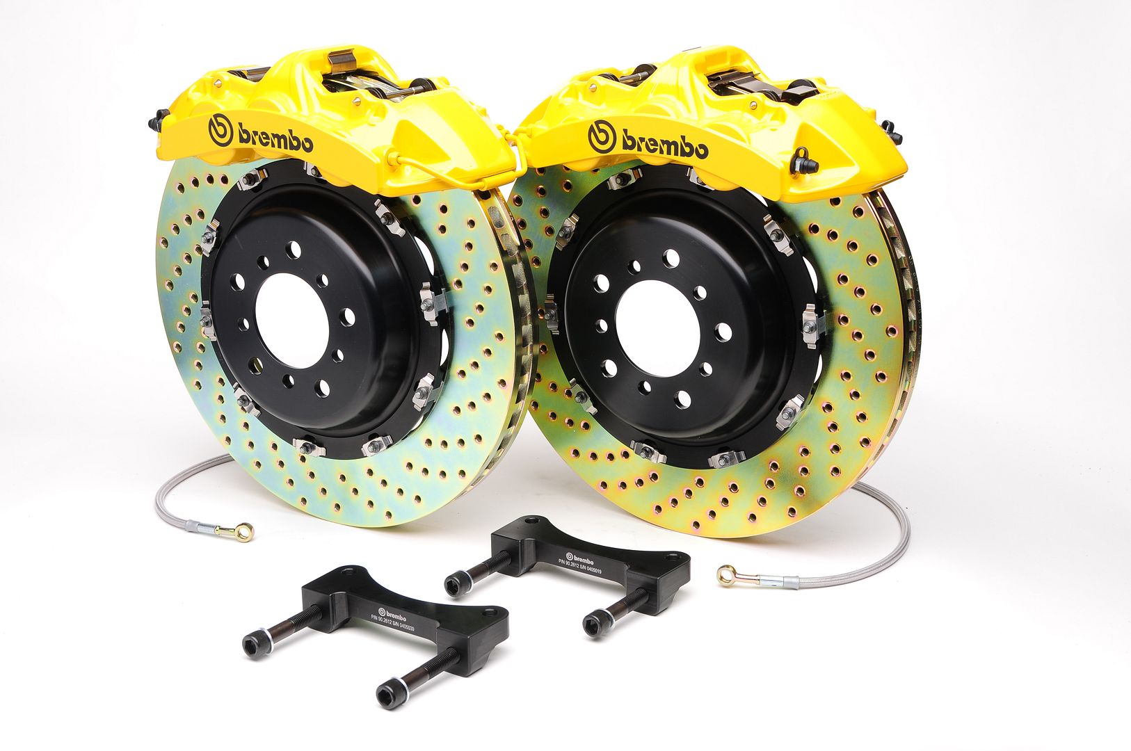Brembo Front GT Brake 6P Caliper Yellow 380x32 Drill Disc Porsche 987 C2 996 997