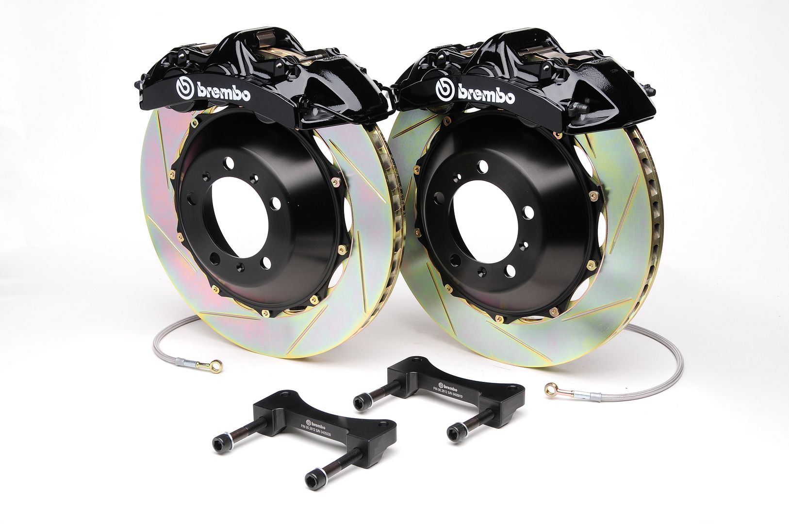 BREMBO Front GT Brake 6Pot Caliper Black 355x32 Slot Lancer Evo Evolution VI-IX