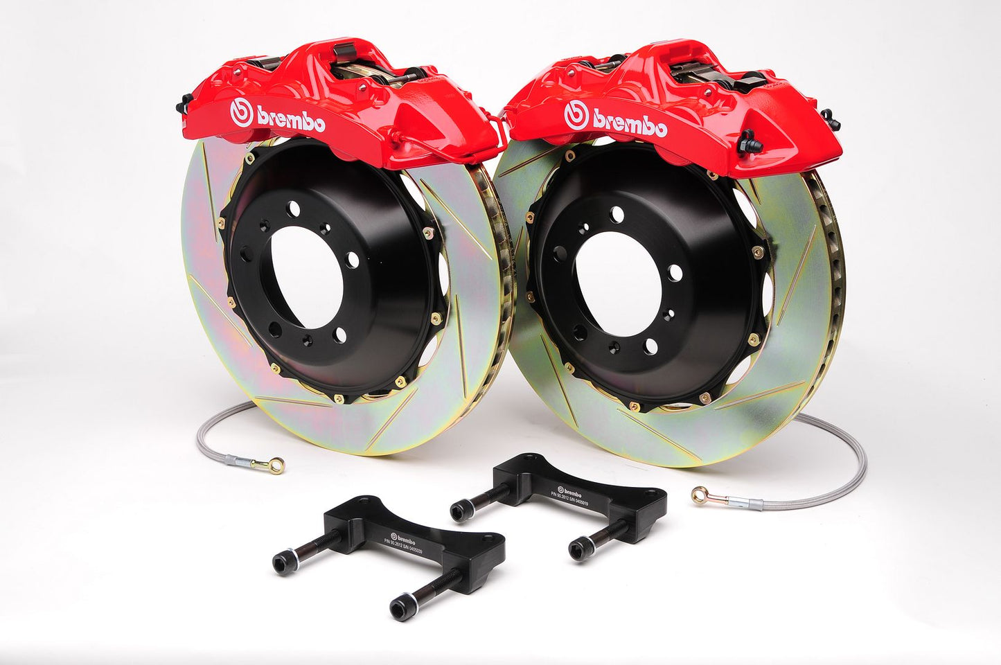 BREMBO Front GT Brake 6Pot Caliper Red 355x32 Slot Lancer Evo Evolution VI-IX