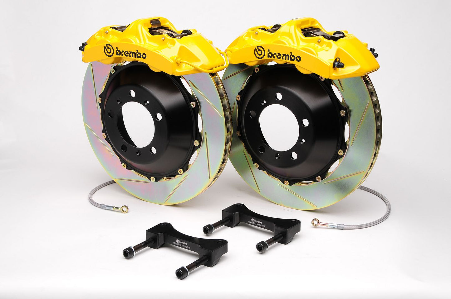 BREMBO Front GT Brake 6Pot Caliper Yellow 355x32 Slot Lancer Evo Evolution VI-IX