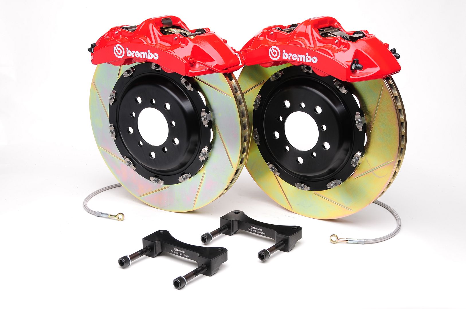 Brembo Front GT BBK Brake 6pot Red 380x32 2pc Slot Disc Corvette C6 Z51 05-14