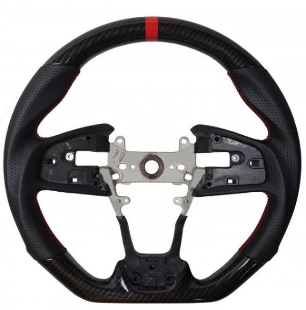Cipher Auto Enhanced Steering Wheel for 16-21 Honda Civic (Hydro Carbon Red Stripe)