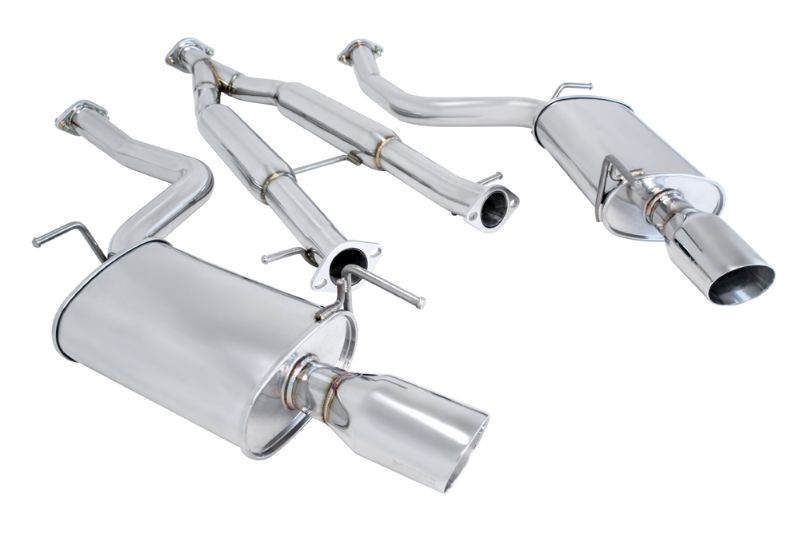 MEGAN 4.25x3.75" Dual SS Roll Tip OE RS Catback Exhaust for G35 G37 G37x 4D 07+