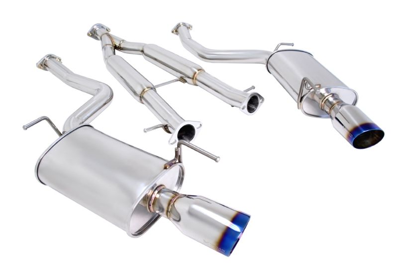 MEGAN 4.25x3.75" Dual Burnt Roll Tip OE RS Catback Exhaust for G35 G37 G37x 4D