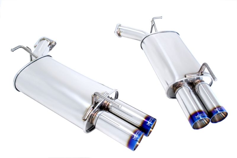 MEGAN 2.5" Quad Titanium Burnt Roll Tip Axleback Exhaust for M35 M45 06-10 Y50