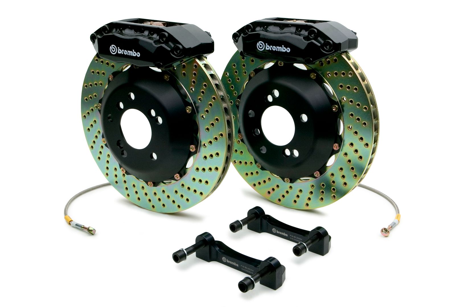 Brembo Rear GT Brake 4Pot Caliper Black 328x28 Drill Disc 911 964 C2 C4 89-94