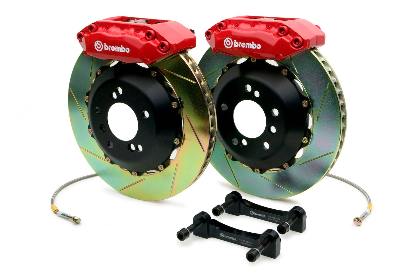 Brembo Rear GT Brake 4Pot Caliper Red 328x28 Slot Rotor 911 964 C2 C4 89-94