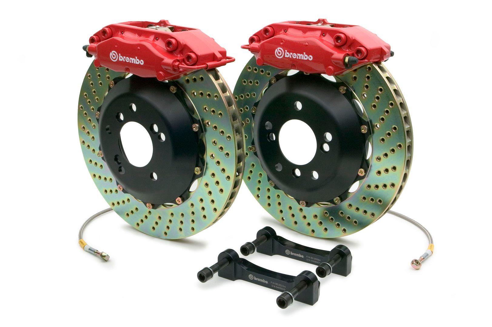 Brembo Rear GT Brake 4Pot Red 345x28 Drill Disc E63 E550 E55 E500 E350 E320 