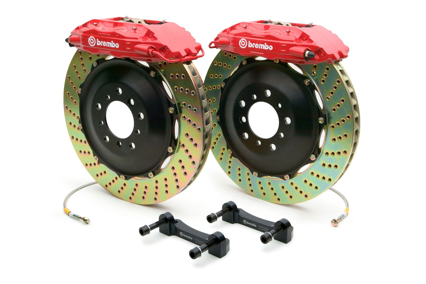 Brembo Rear  GT Brake BBK 4pot Red 380x32 Drill Escalade Chevy GMC 1500 07-14