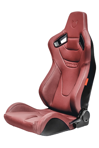 Cipher Auto Premium Racing Seats Maroon Leatherette Carbon Fiber CPA2009RS - Pair