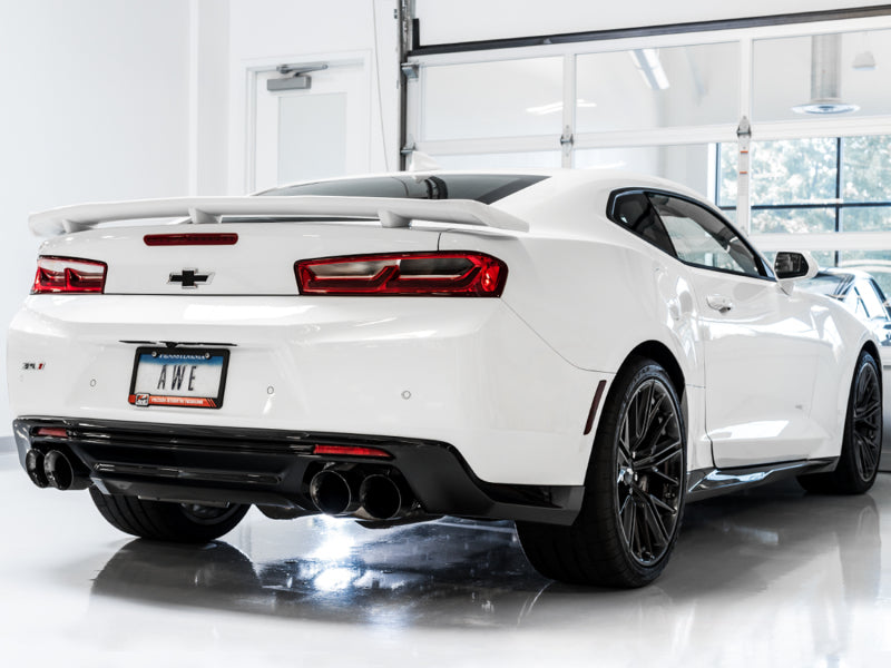 AWE Tuning 16-19 Chevrolet Camaro SS Axle-Back Exhaust - Track Edition (Quad Diamond Black Tips)
