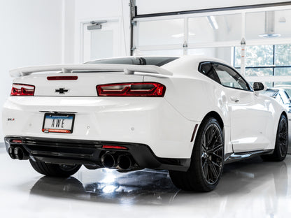 AWE Tuning 16-19 Chevrolet Camaro SS Axle-Back Exhaust - Track Edition (Quad Diamond Black Tips)
