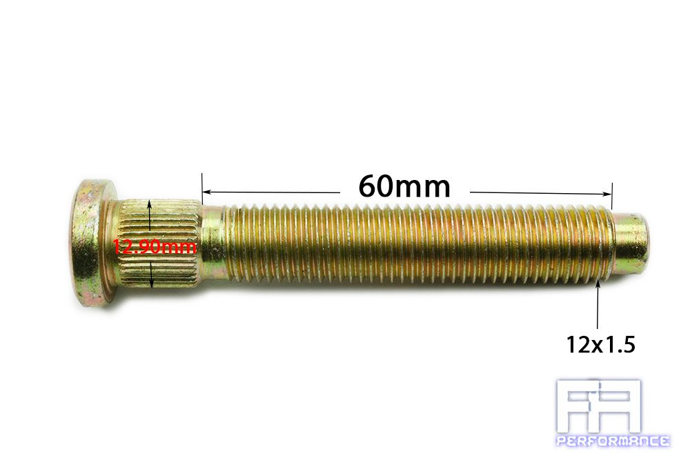 10x Syun 60mm Extend Wheel Stud Kit 12x1.5 Knurl 12.9mm 10.9 Grade for Mazda
