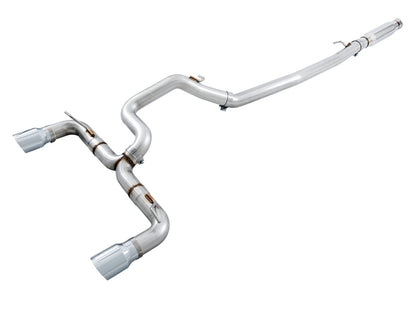 AWE Tuning Ford Focus RS Track Edition Cat-Back Exhaust - Chrome Silver Tips