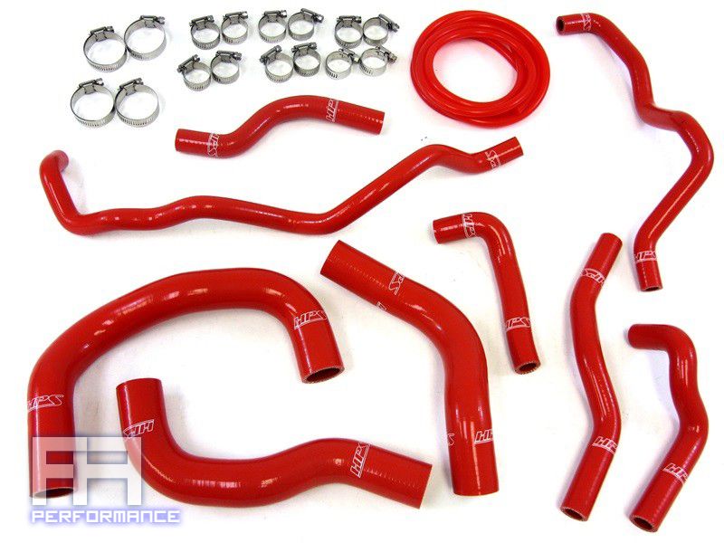 HPS Silicone Radiator Heater Hose Kit Coolant for iQ 1.3L 1NR-FE l4 08-14 Red