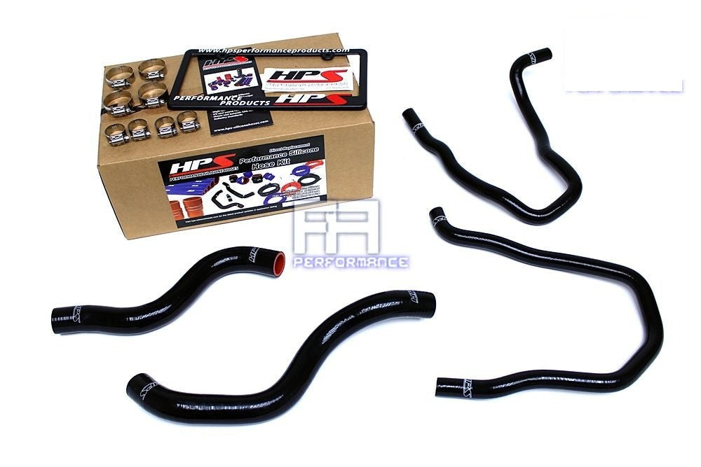 HPS Silicone Radiator+Heater Hose Kit For Honda 13-15 Accord 2.4L 4Cyl LHD Black