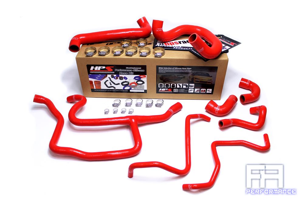 HPS Silicone Radiator + Heater Hose Kit For 88-92 BMW E30 325i 325is 325ix Red