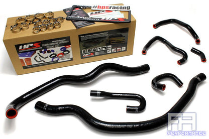 HPS Silicone Radiator+Heater Coolant Hose Kit for 00-05 S2000 AP1 AP2 LHD Black