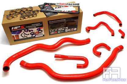 HPS Silicone Radiator + Heater Coolant Hose Kit for 00-05 S2000 AP1 AP2 LHD Red