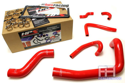 HPS Silicone Radiator+Heater Coolant Hose Kit For Mazda 93-95 RX7 RX-7 FD3S Red
