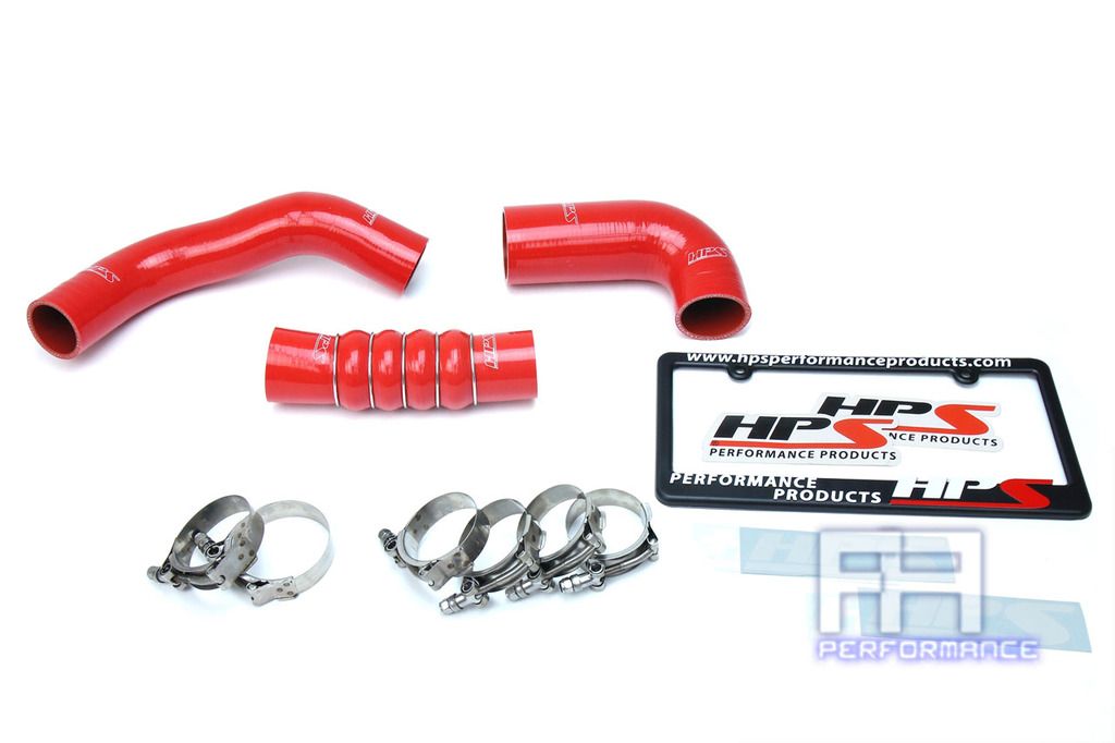 HPS Silicone Intercooler Hose Kit For 16-18 Civic, 17-18 Civic Si 1.5L Turbo Red