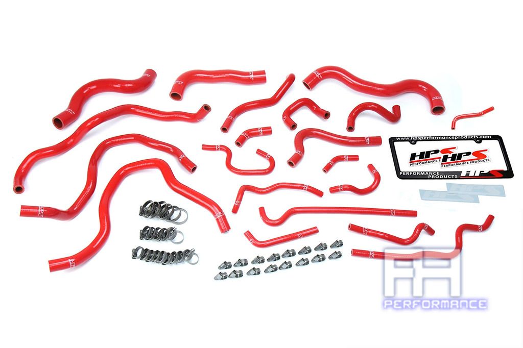 HPS Silicone Radiator + Heater Coolant Hose For 16-18 Civic 2.0L Non Turbo Red
