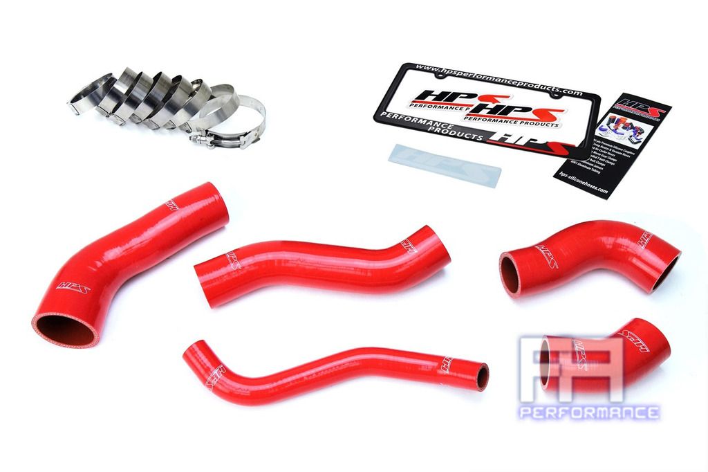 HPS Reinforced Silicone Intercooler Hose Kit For 13-17 Veloster 1.6L Turbo Red