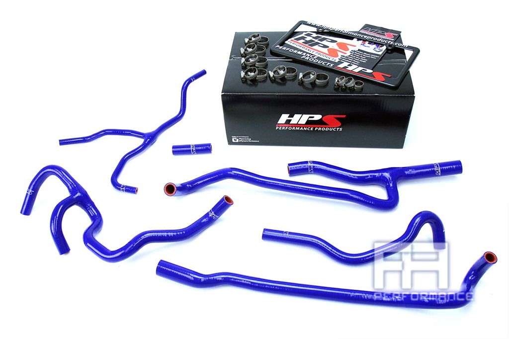 HPS Reinforced Silicone Heater Hose For Chevy 16-17 Camaro SS Coupe 6.2L V8 Blue