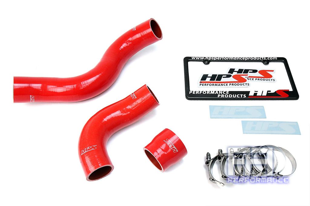 HPS Reinforced Silicone Intercooler Hose For 17-18 Civic Type R 2.0L Turbo Red