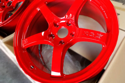 Rays Gram Lights 57CR Milano Red Wheels 18x9.5 +38 5x114 Set of 4