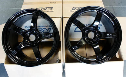Rays Gram Lights 57CR Glossy Black Wheels 18x9.5 +38 5x114 AWD IS250 IS300 IS350