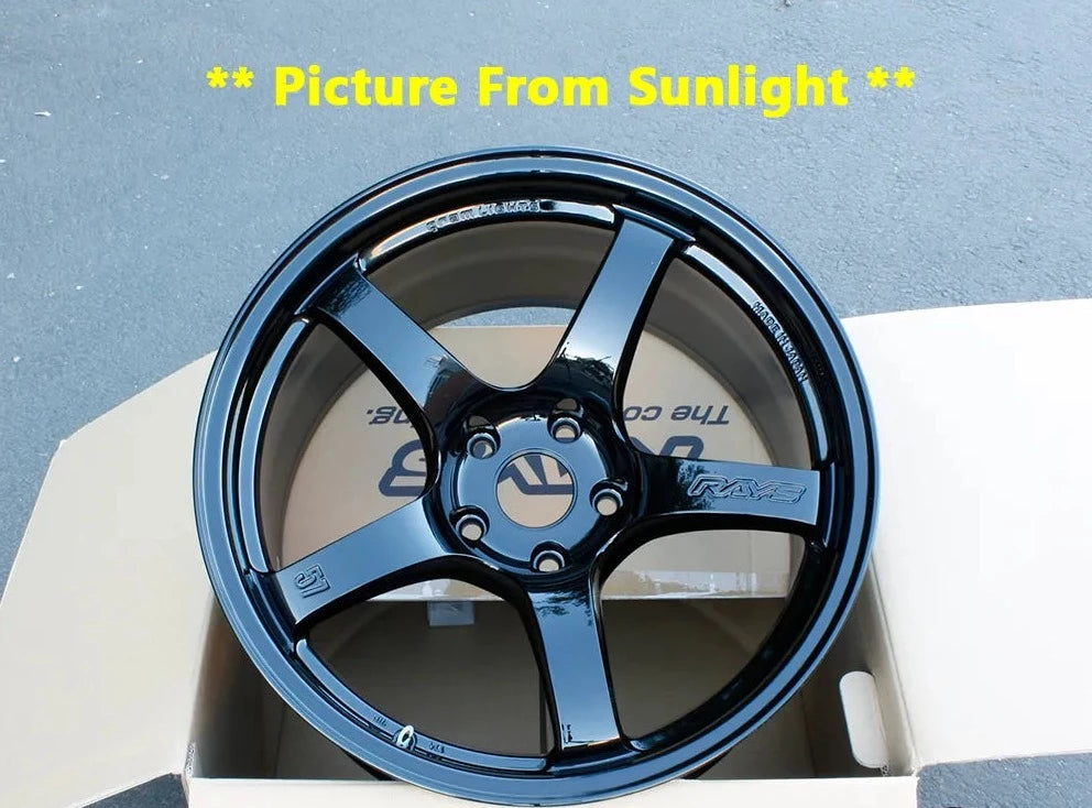 Rays Gram Lights 57CR Glossy Black Wheels 18x9.5 +38 5x114 WRX STi Legacy