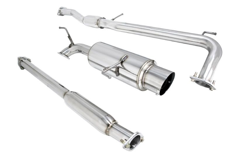 MEGAN 4.5" Stainless Tip NA Catback Exhaust Accord 4cyl 98-02 CG3 CG5 + Silencer