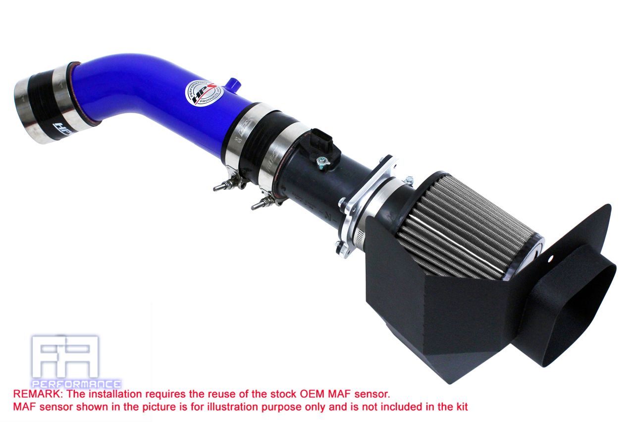 HPS Air Intake Filter Kit w/ Heat Shield For 03-06 Nissan 350Z 3.5L V6 Blue Pipe