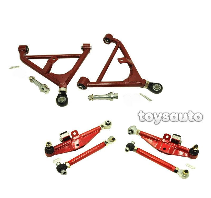 Godspeed Front + Rear Lower Control Arm + Tension for 240sx S14 S15 Silvia Red