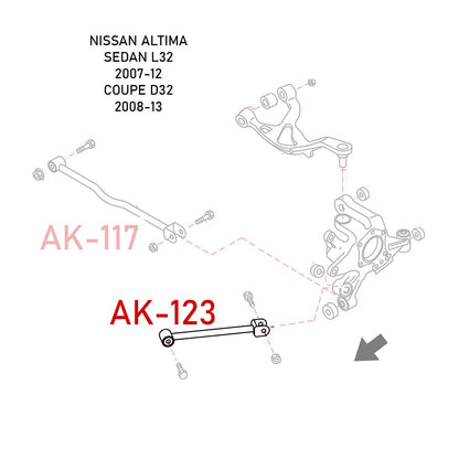 Godspeed 2pc Rear Toe-Trailing Arm - Nissan Altima 07-12 & 19-22, Maxima 09-14