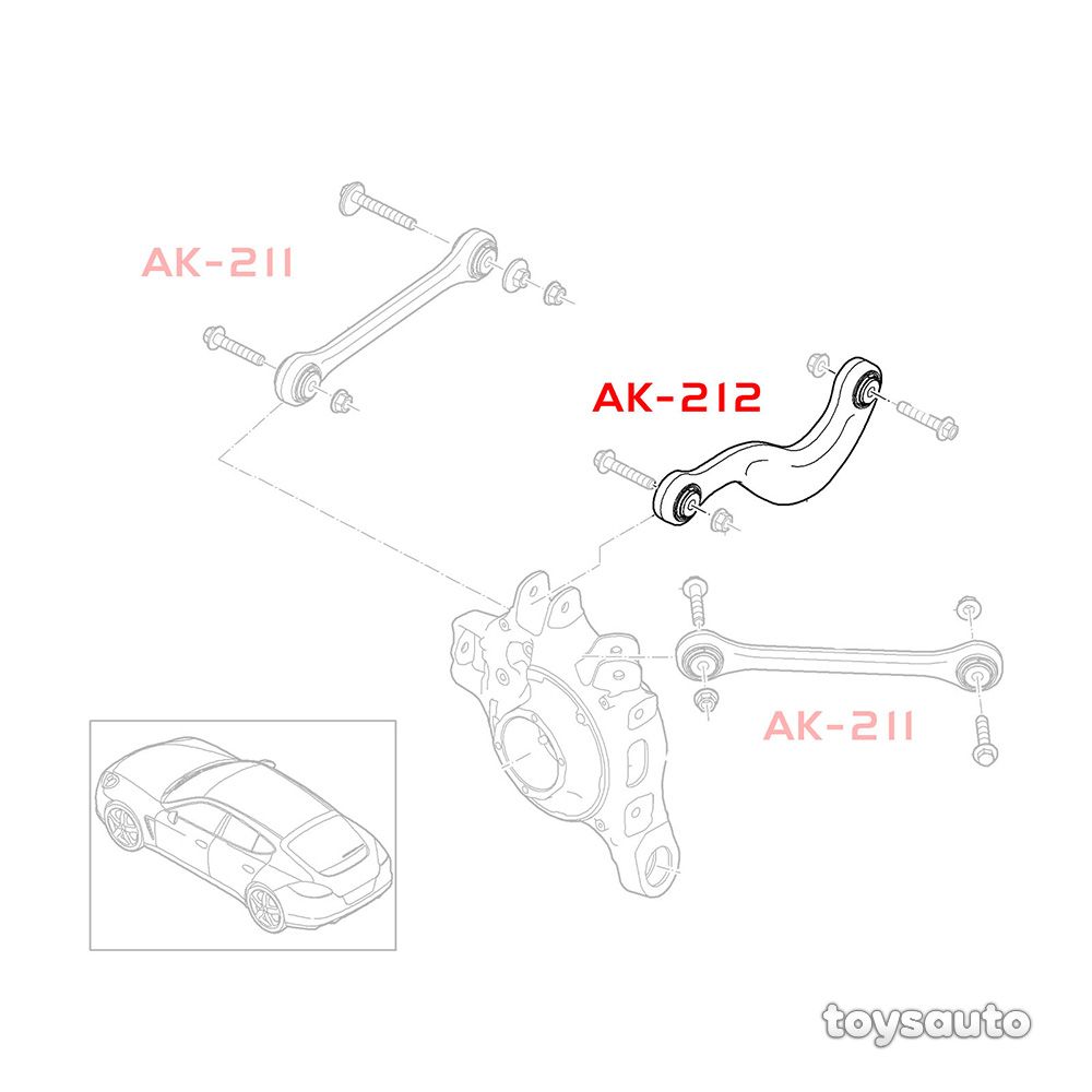Godspeed 2pc Rear Upper Camber Arm *Spherical* for Porsche Panamera 970 10-16
