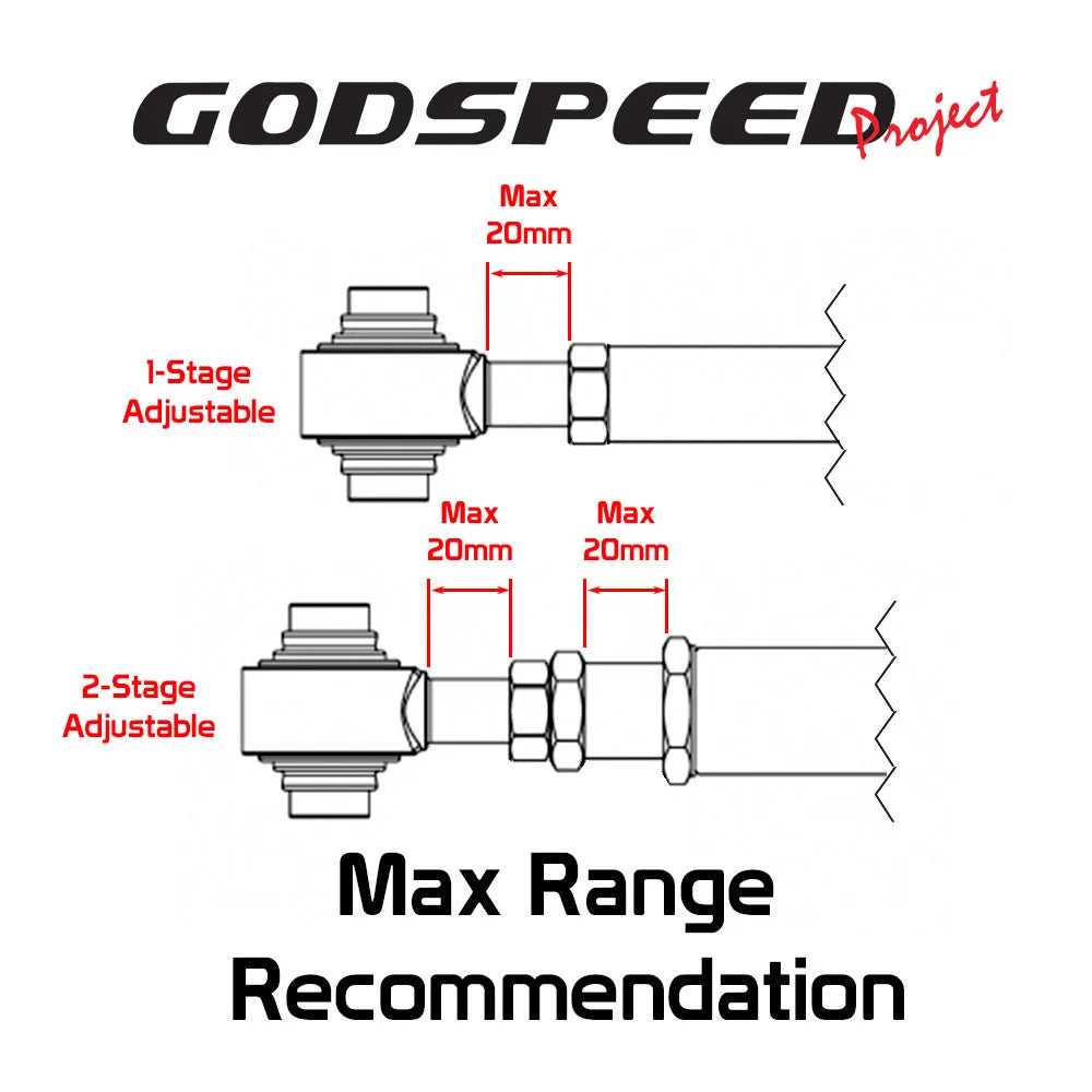 Godspeed 4pc Front + Rear Upper Camber Arm Tesla Model 3 17-23, Y 20-23