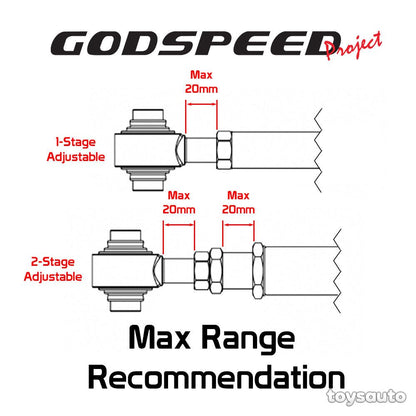Godspeed 4pc Rear Toe + Camber Arm for Ford Fusion 06-12, Mazda 6 Mazda6 03-08