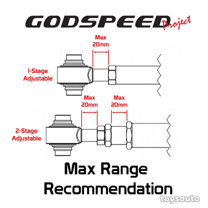 Godspeed 8pc Front Rear Camber+Trailing+Toe Arm for *RWD Magnum 05-08, 300 05-21