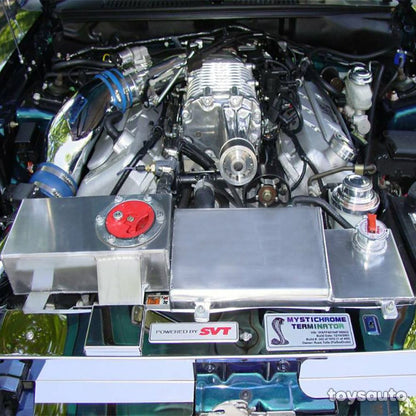 Rev9 Black Aluminum Coolant Overflow Tank Reservoir for Mustang GT 96-04 4.6L V8
